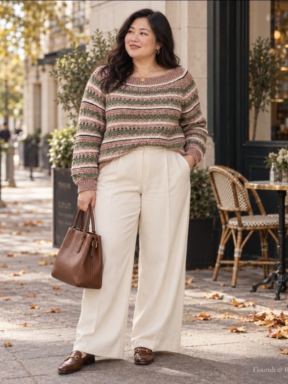 Sézane Marge Multicolour Stripe Openwork Cotton Sweater XXXL